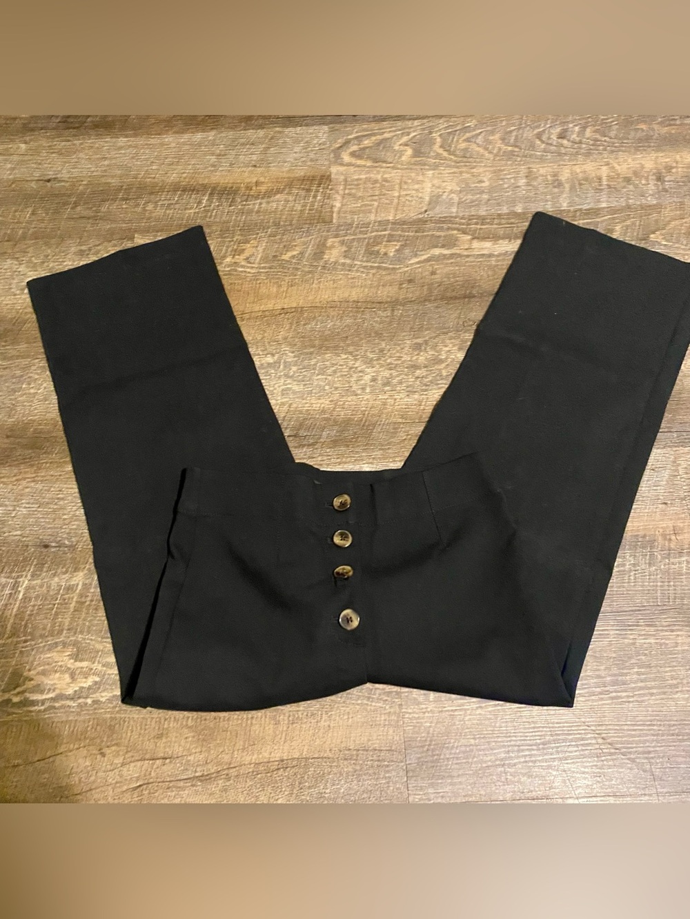 LOFT high waist button front wide leg pants size 2